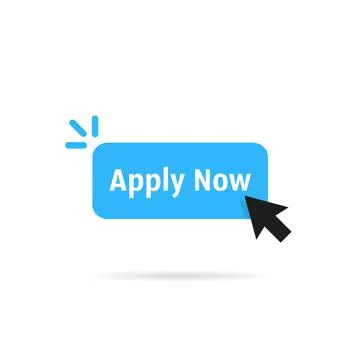 Blue apply now simple button Illustrazione stock