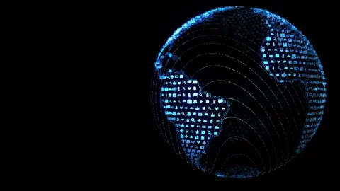 Blue Apps World Globe Loopable Concept Stock Footage 85328880