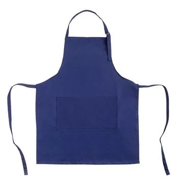 Blue apron with pockets. Object is isolated on a white background. Stock Photos