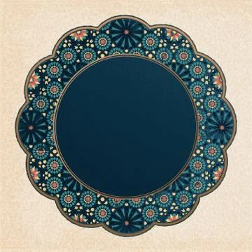 Blue arabesque flower Stock-Illustration