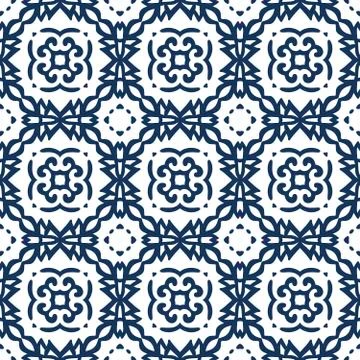 Blue Arabesque Pattern Illustrazione stock