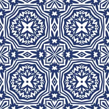 Blue Arabesque Pattern Illustrazione stock
