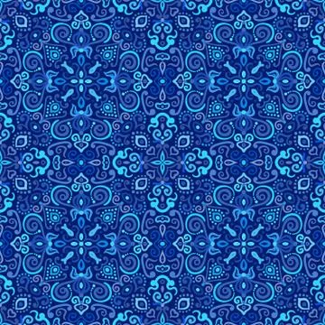 Blue Arabesque Pattern Illustrazione stock