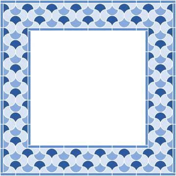 Blue arabic frame Stock Illustration