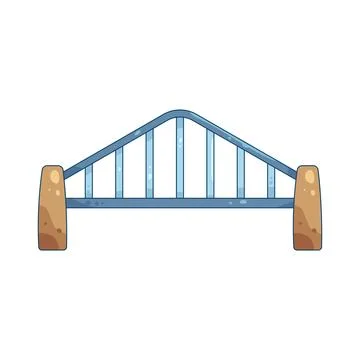 Blue arch bridge Stock Illustration