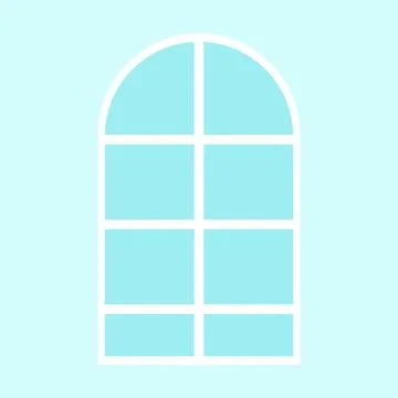 Blue Arch Window Icon Stock Illustration