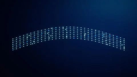 Blue Arched Data Connection Bridge Technology Background Stock Illustration