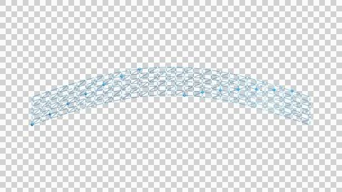 Blue Arched Data Connection Bridge Isolated on Transparent Background Stock Illustration