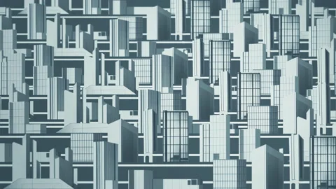 Blue architectural constructions cityscape parallax animated background Stock Footage 223320587