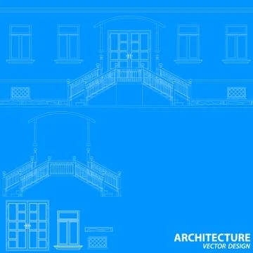 Blue architecture background Ilustración de archivo