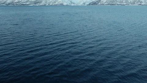 Blue Arctic Fjord Surface with Soft Ripples in Winter Stock Footage 337974441