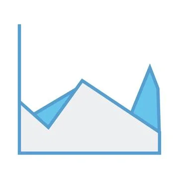 Blue area chart over white background Stock Photos