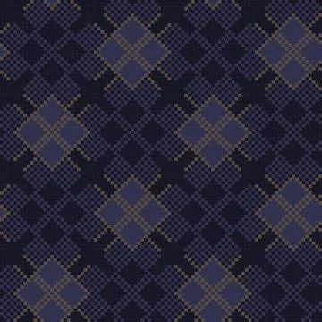 Blue Argyle Fair Isle Seamless Pattern Design Illustration