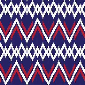 Blue Argyle Fair Isle Seamless Pattern Design 스톡 일러스트