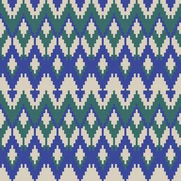 Blue Argyle Fair Isle Seamless Pattern Design 스톡 일러스트