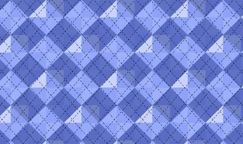 Blue Argyle Pattern Background With Stitched Diamond Plaid Texture For Fabr.. 스톡 일러스트