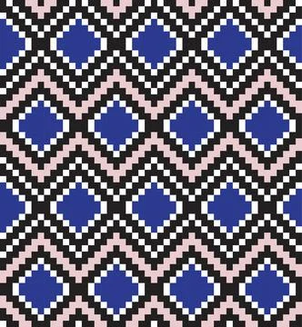 Blue Argyle Seamless Pattern Background Stock Illustration