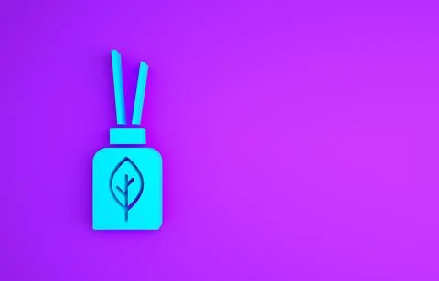 Blue Aroma diffuser icon isolated on purple background. Glass jar different w Stock Illustration