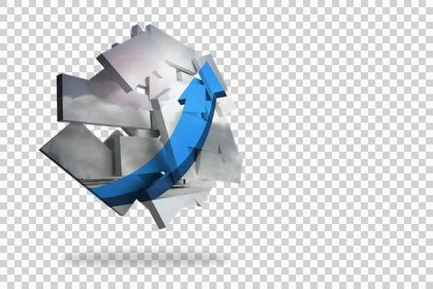 Blue arrow on abstract screen Stock Illustration