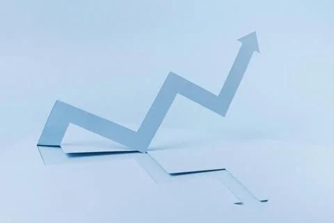 Blue arrow with blue background Stock Photos