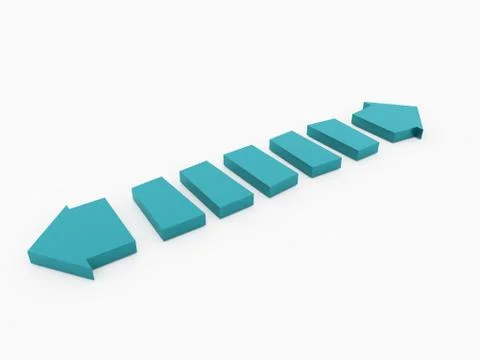 Blue arrow concept rendered isolated on white background Stock Illustration