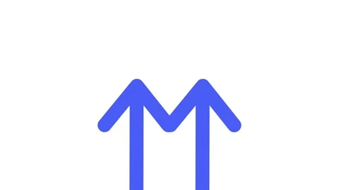 Blue arrow cursor click animation video on white background Stock Footage 343365679