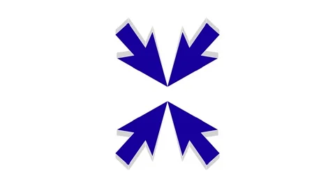 Blue arrow cursor icon animation video on white background Stock Footage 343365680