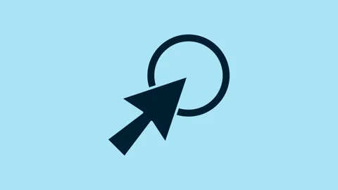 Blue Arrow cursor icon isolated on blue background. 4K Video motion graphic Stock Footage 231470650