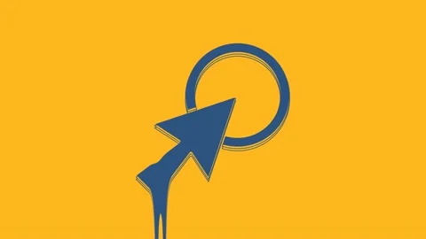 Blue Arrow cursor icon isolated on orange background. 4K Video motion graphic Stock Footage 234703961