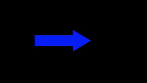 Blue Arrow Going from Left to Right. Motion Graphics Asset for Adding to Videos Stock Footage 309952231