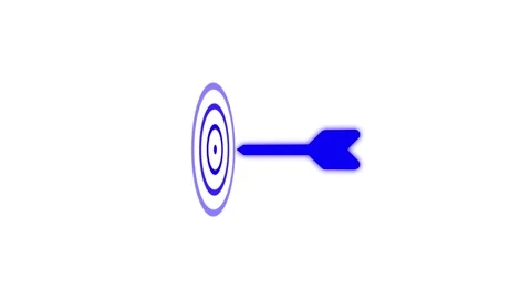 Blue arrow hitting the center of target bullseye symbolizing ultimate busin.. Stock Footage 333032292