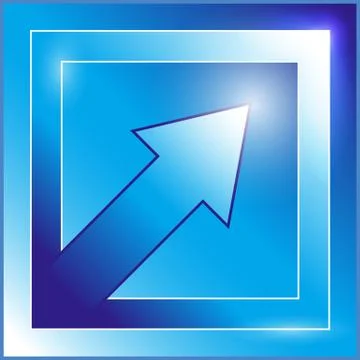 Blue arrow icon Illustrazione stock