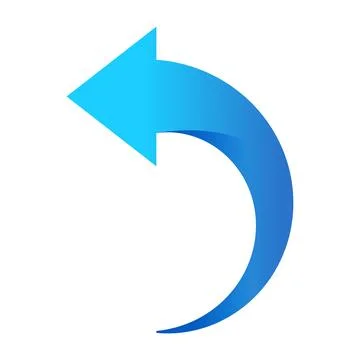 Blue arrow icon, pointing left Stock Illustration