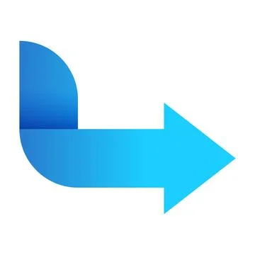 Blue arrow icon, pointing right Stock Illustration