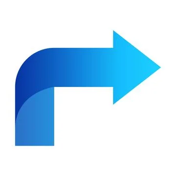 Blue arrow icon, pointing right 스톡 일러스트
