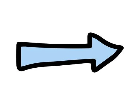 Blue Arrow Icon on White Background. Concept of direction, navigation, pointer Stock Illustration