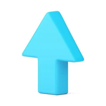 Blue arrow up increase progress direction cursor blue pointer isometric 3d .. Stock Illustration