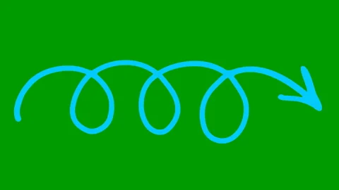 Blue arrow with loops green Stock Footage 236353895