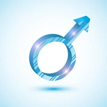 Blue arrow of mars/ icon/ vector illustration Stock Illustration