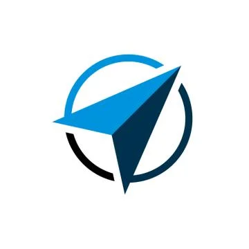 Blue Arrow Navigate Compass Logo Template Illustration Design. Vector EPS 10. イラスト素材
