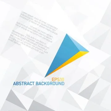 Blue arrow with orange accent. abstract background design, vector, eps10 Stock Illustration