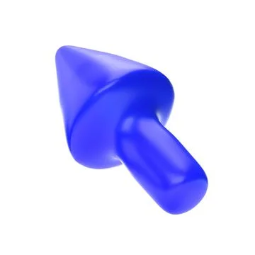 Blue arrow pointing left and above. Realistic 3d design In plastic cartoon style Ilustración de archivo