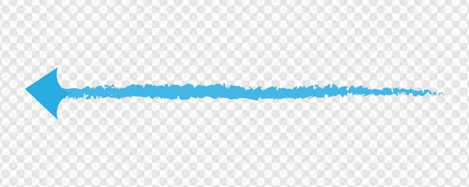 Blue arrow pointing left. Left pointing blue arrow. Directional symbol. Stock Illustration