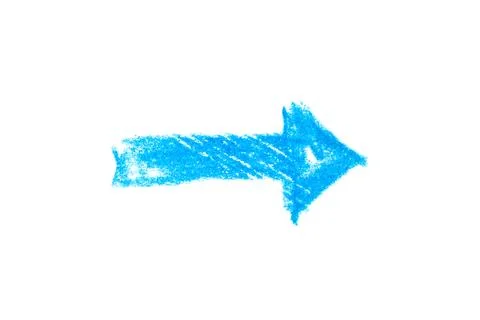 A blue arrow pointing right on a white background. Stock Photos