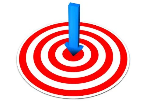 Blue arrow red target Stock Illustration