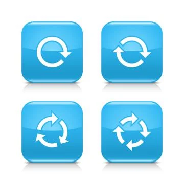 Blue arrow refresh, reload, rotation, repeat sign Illustrazione stock