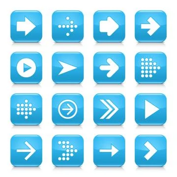 Blue arrow sign rounded square icon web button Illustrazione stock