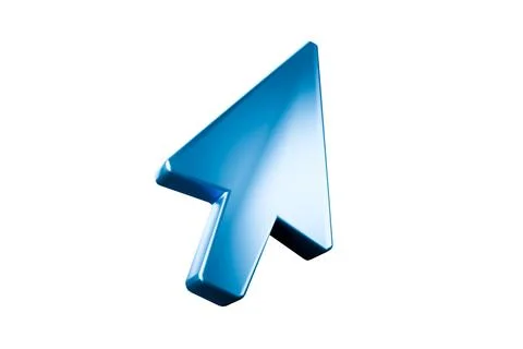 Blue arrow symbol on white background Stock Illustration
