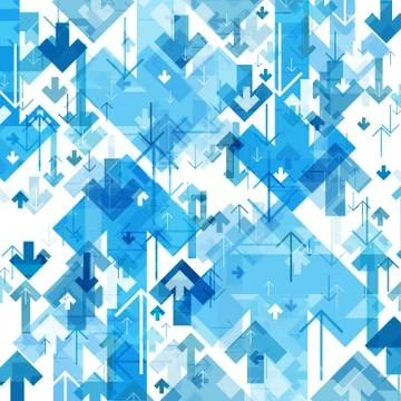 Blue Arrows Chaotic Pattern. Abstract background イラスト素材