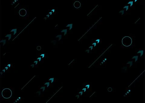 Blue arrows, lines and circles abstract tech background Stock Illustration